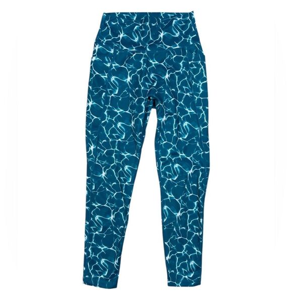 Buffbunny Collection Limitless Turquoise Blue Reflective Side Pocket 7/8 Legging - Picture 1 of 5
